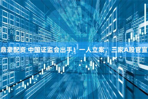 鼎豪配资 中国证监会出手！一人立案，三家A股官宣
